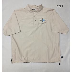 Charles River Apparel XL Beige Dri-Fit Sprorts Casual Button Pullover Sweatshirt